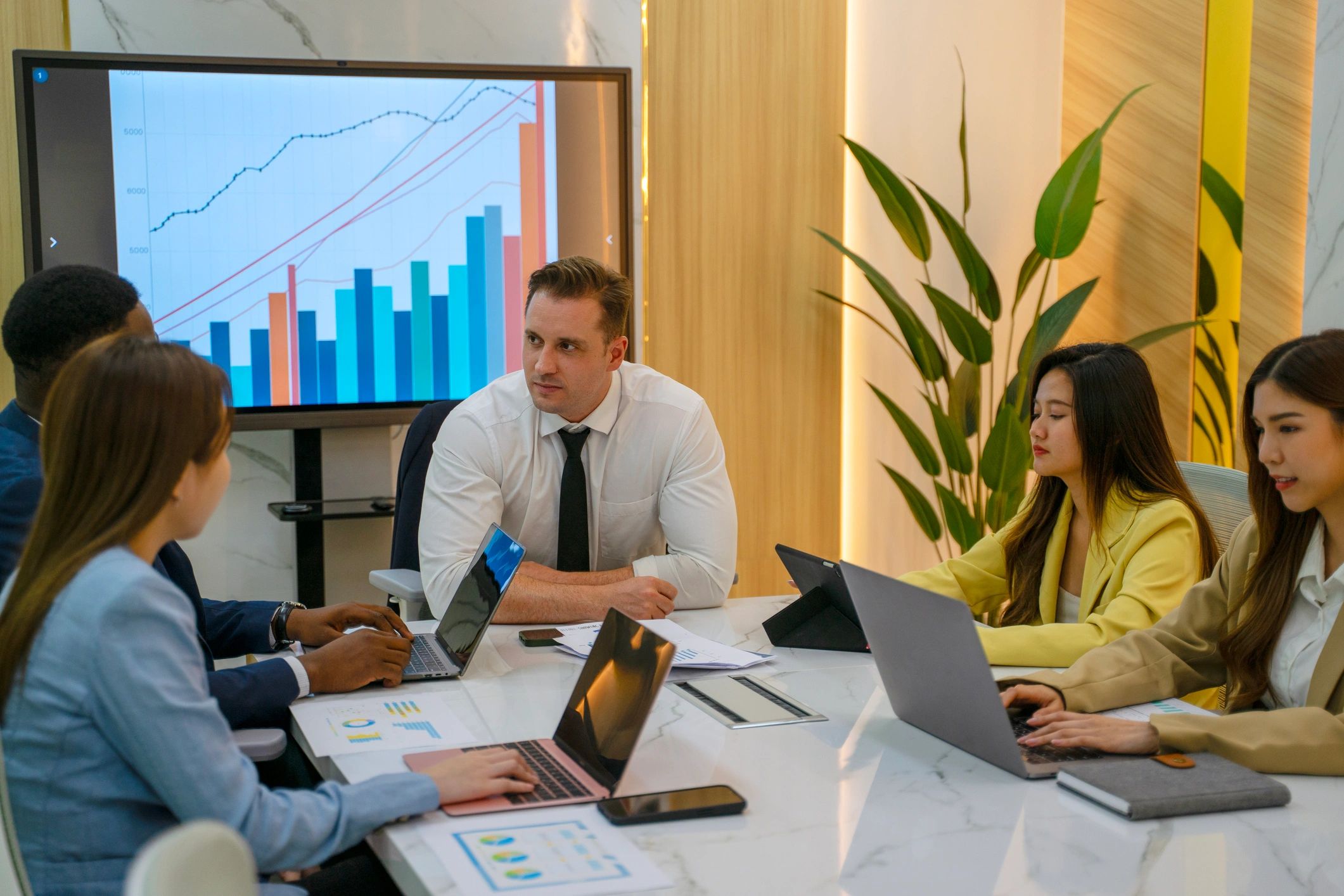 Business team meeting in a professional conference room